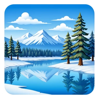 small painting with winter landscape sticker