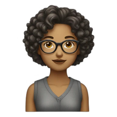 girl-with-medium-curly-hair-glasses sticker