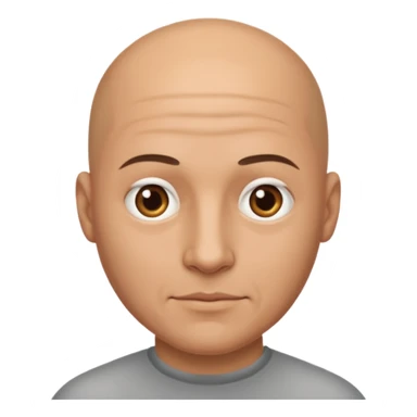 Bald man with no facial hair sticker