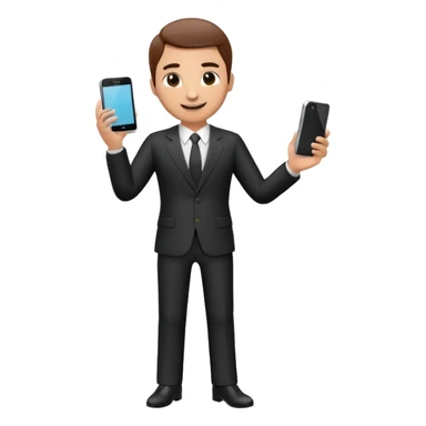 A 3D full body MNC Employee bitmoji talking on mobile with someone sticker
