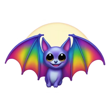 Lisa frank rainbow Halloween bat sticker