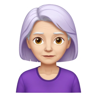 older woman with white hair...now add purple shirt  sticker