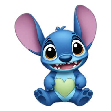 Stitch disney avec coeur sticker