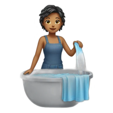 girl washes sticker