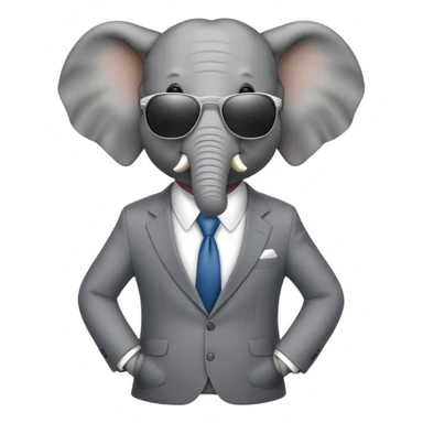 elephant gangster with sunglasses and suit sticker