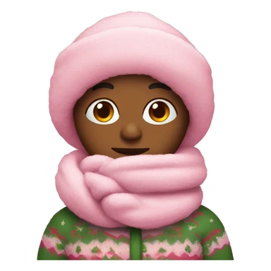 Pink cozy Christmas sticker