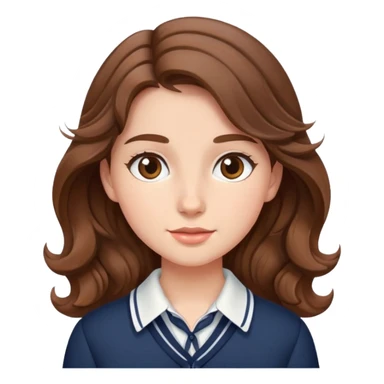 a girl with wavy hair wearing a perppy outfit sticker