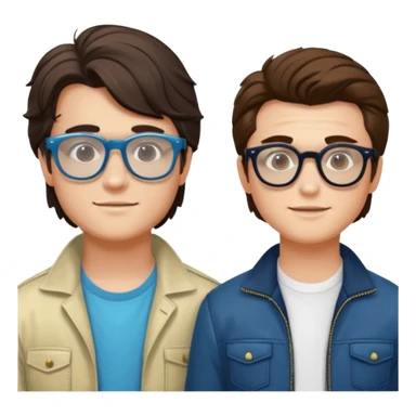 Billy hargrove and Steve harrington and mike in one Photo Wearing Glasses Looking cool and having Aura And yes the Cool glasses  sticker