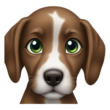 Brown brindle Puppy black muzzle blue green eyes sticker