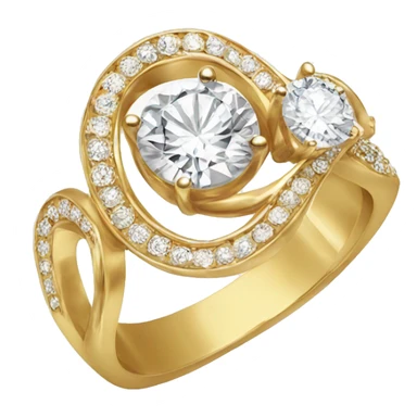 gold swirled diamonds engagement ring  sticker