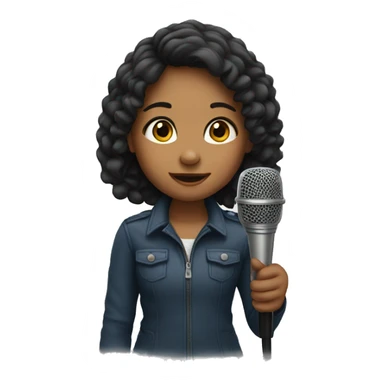 A short girl with a microphone  sticker