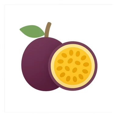 minimal flat icon style passionfruit sticker