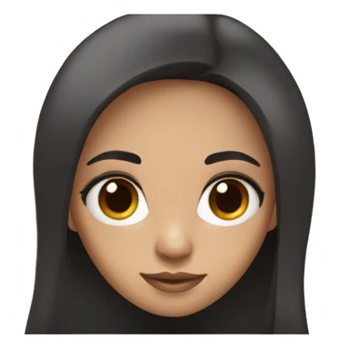 Pretty girl with brown eyes and black long hair sticker
