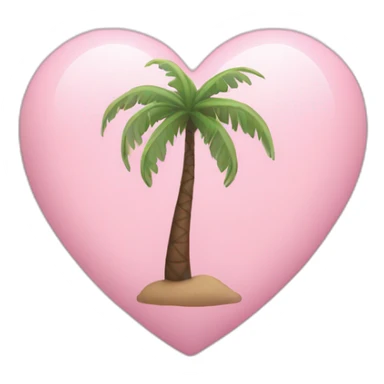 Pastel pink heart-shaped palm tree sticker
