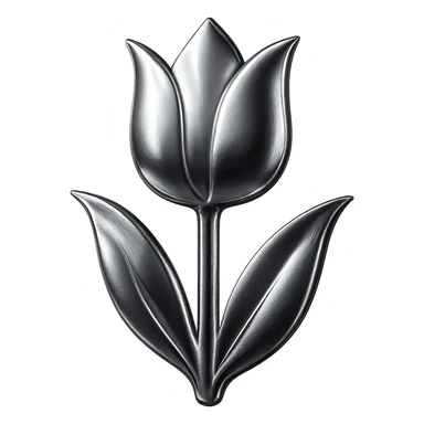 white tulip chrome style sticker