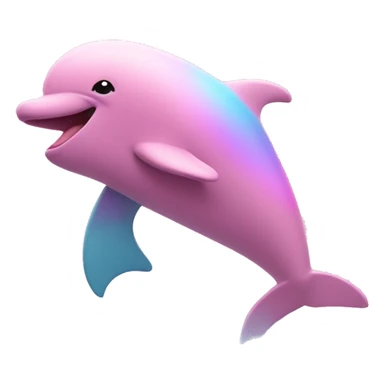 Pink ocean with pink dolphin and rainbows in the pink sky sticker