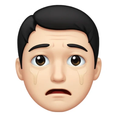 man crying with black hair sticker