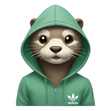 otter in adidas hoodie sticker