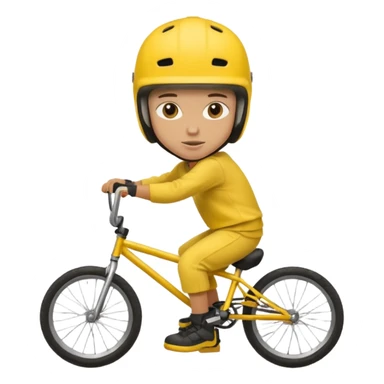 BMX rider yellow man with helmets sticker