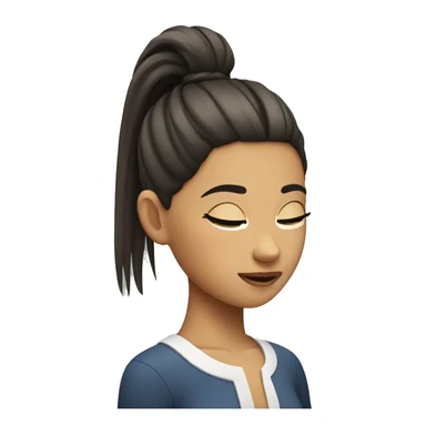 A girl with closed eyes and a high ponytail  sticker
