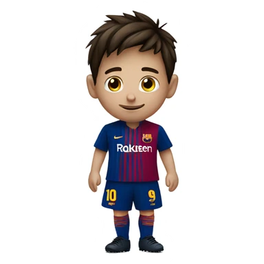 niño con messi sticker