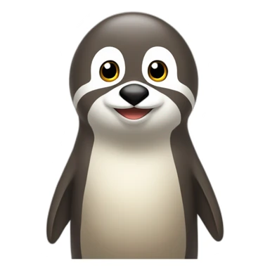 Un pingouin sur une loutre sticker