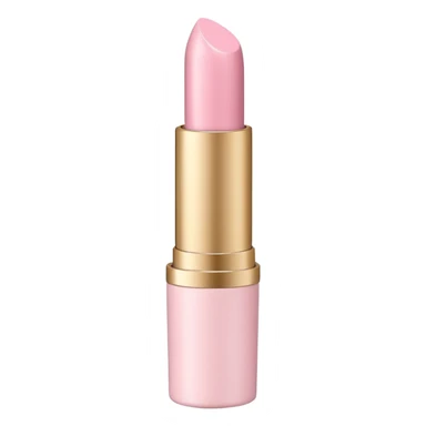 Pastel pink lipstick tube, sleek and minimal, soft shadows sticker