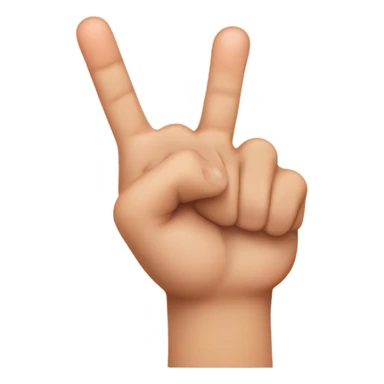 thumb crossing over middle finger to form finger heart sticker