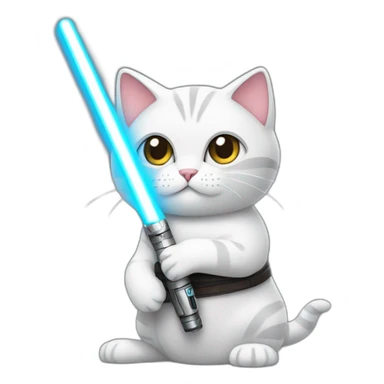 cat with lightsaber sticker
