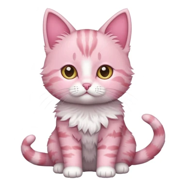 full body of baby American Wirehair pink cat  sticker