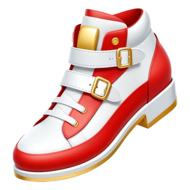 Sonic the Hedgehog's red shoes with white strap and gold buckle sticker