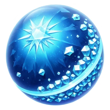 blue planet, Crystal Planet, surface covered in glowing crystals with lots of dust sticker