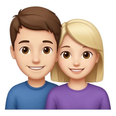 Boy and girl together close relationship cute sticker