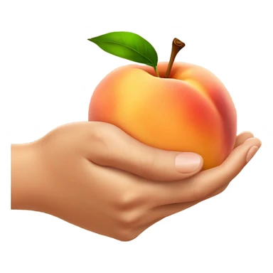 hand slapping a peach sticker