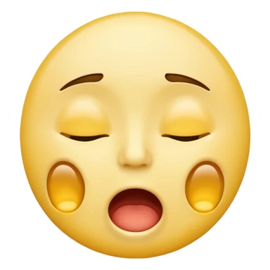 yellow face with tired, sleepy eyes and a small yawn, simple emoji style sticker