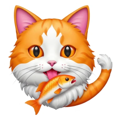 kucing makan ikan sticker