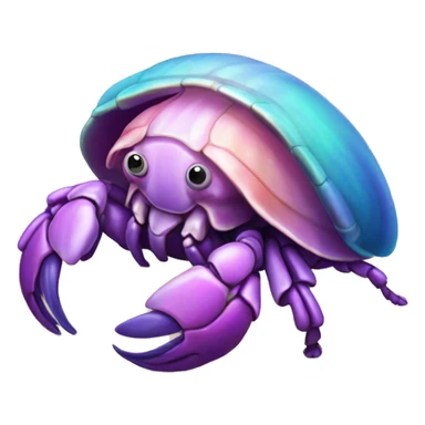 Purple pink blue green smiling hermit crab less leggu sticker