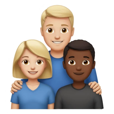 two white parents standing behind their black son sticker