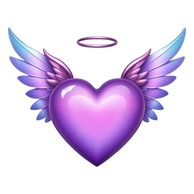Purple Heart with fairy wings sticker