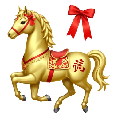 Chinese new year 马，我要有新年气氛的… 可以加 新年快乐 2026 字眼吗？ sticker