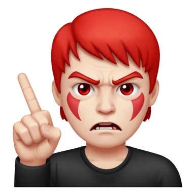 Angry red face middle finger sticker