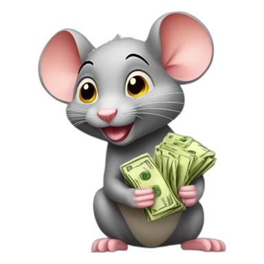 mischievous rat with money sticker