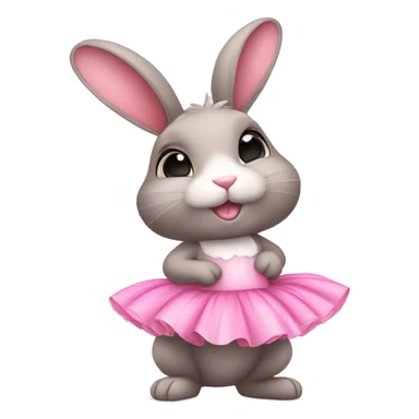 Beautiful bunny in pink tutu with butterfly on the nose magical  sticker