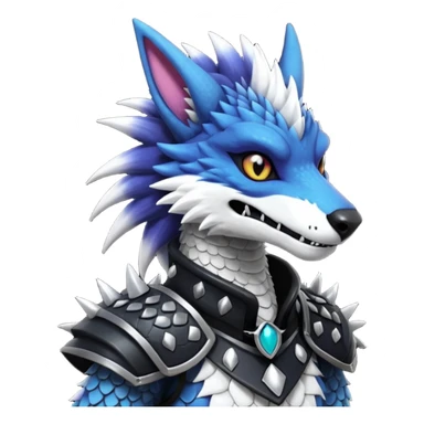 Cool gothic cute badass Scaley Vernid-Protogen-Sergal-Fursuit-furry-fursona sticker