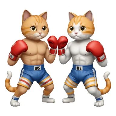 Two buff cats boxing sticker