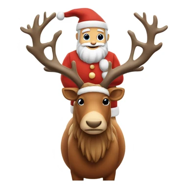 Santa riding a reindeer sticker