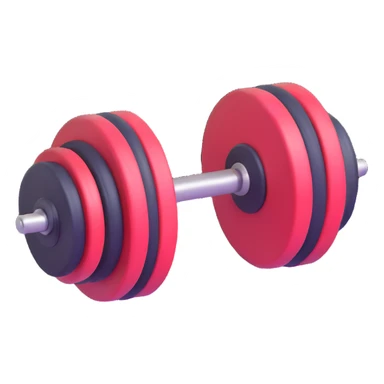 Dumbbell gym weight floating in the air, bright colors sticker