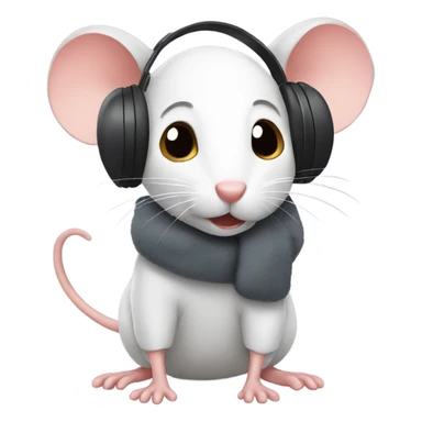 Mouse wearing earmuffs  sticker