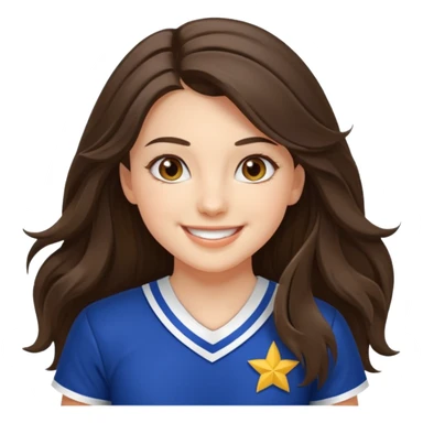 happy long haired brunette girl hazel eyes cheerleader sticker