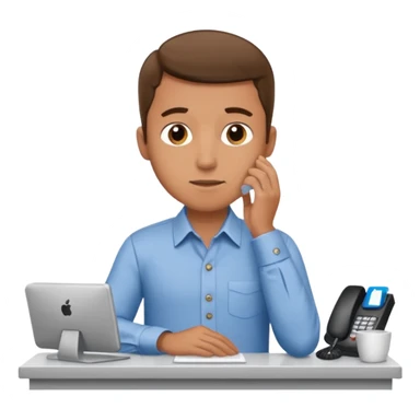 man thinking in receptionist form sticker